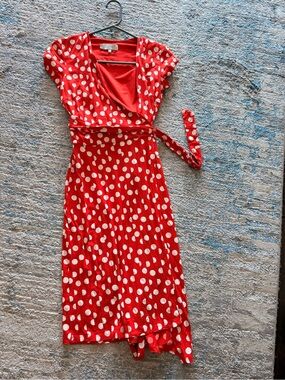 Women’s Red Polka Dot Wrap Dress
